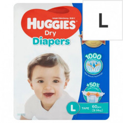 Huggies Dry Diapers Tape L...